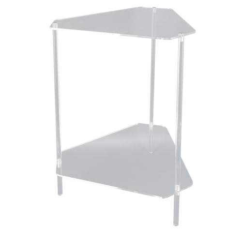 Beistelltisch aus Acryl, 2-stufiger Eck-Beistelltisch, Kleiner Ecktisch für Wohnzimmer, Schlafzimmer, Balkon, einfache Montage Beistelltisch aus Acryl, 2-stufiger Eck-Beistelltisch, Kleiner Ecktisch für Wohnzimmer, Schlafzimmer, Balkon, einfache Montage von Baxnore