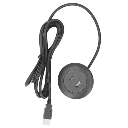 Eingebetteter Ladeanschluss rund Desktop -Strom -Grommet mit USB- und Typ -C -Schnittstellen Platz sparen Design für Büros Häuser Sofas -Tische Arbeiten Bänke ABS -Material 45 mm von Baxnore