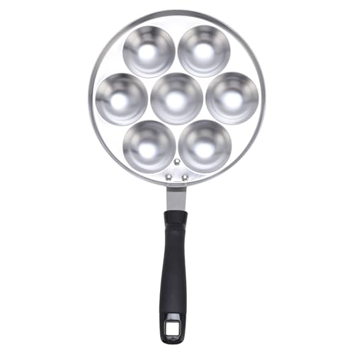 Grillpfanne, Aluminiumlegierung Nicht -Stick -Oktopus -Fleischbällchenhersteller mit Griff, Multi -Pfannkuchen -Eier Kochen Pfanne zum Backdoch von Baxnore