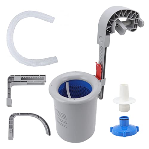 Pooloberfläche Skimmer Wandmontierte automatische Trümmersammler Premium Plastik graues Pool -Reiniger Filter -Filter -Kit 24x15.8 cm von Baxnore