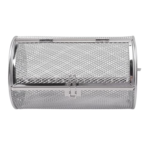 Rolling Grilling Basket, 360 Rotating Stainless Steel Grill Cage, BBQ Mesh Basket for Vegetables Nuts Peaches, Camping Barbecue Accessory with Removable Door (B) von Baxnore