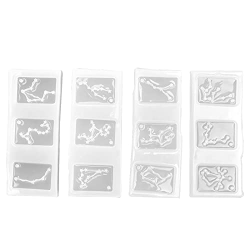Silikonschild Pendellform Schimmelpilz Set Nicht -Juwelen -Schmuck -DIY -Kit für häusliche Backküchendekor 4pcs Lebensmittelqualität Silikonform Hitzefest bis zu 230 ℃ von Baxnore