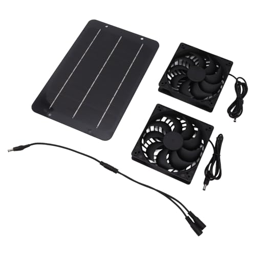 Solar Panel Lüfter Kit 10W Solar angetriebene Dual -Lüfter -Energieeinsparung Effektive Wärmeabteilung mit Schutznetz wasserdicht für Greenhouse Chicken House Hundehaus von Baxnore
