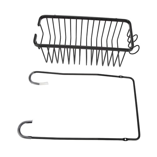 Über dem Toilettenlagerregal große Kapazität Aluminium Badezimmer Veranstalter Moderner Metalllagerkorb Langlebige Rack für Badezimmer Dusche 12x28x10 cm (Schwarz) von Baxnore