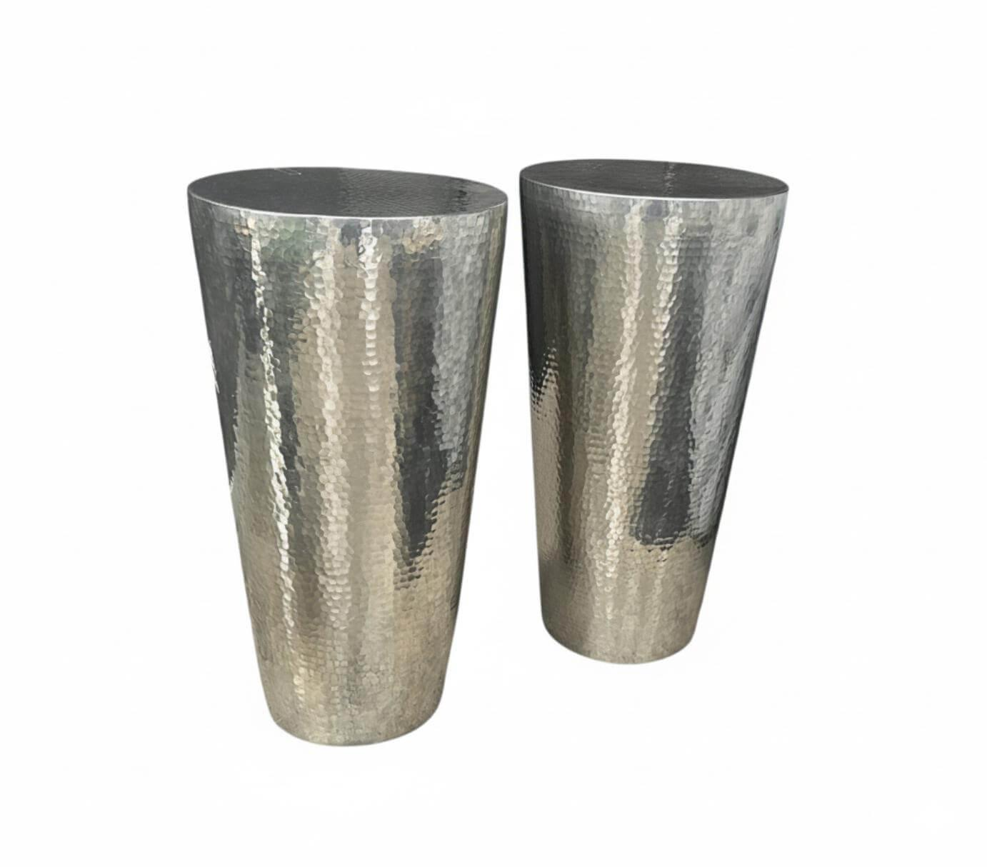 2er Set Beistelltisch Cairo Messing Verzinnt Handgehämmert von Baxter