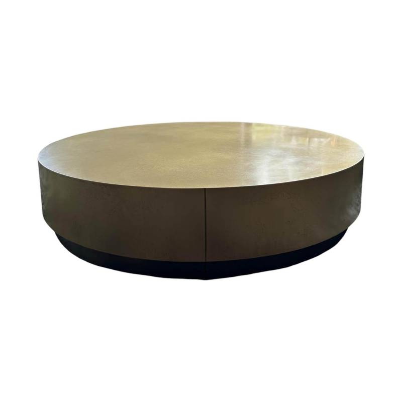 Beistelltisch Loren Klein Platte Antikiertes Messing Basis Brünierter Messing Beistelltisch Loren Klein Platte Antikiertes Messing Basis Brünierter Messing von Baxter