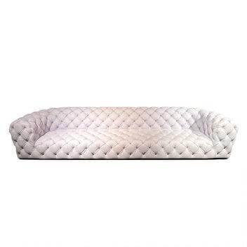 Sofa Chestermoon Bezug Leder Kashmir Lavande Grau Füße Buche Wenge Gebeizt von Baxter