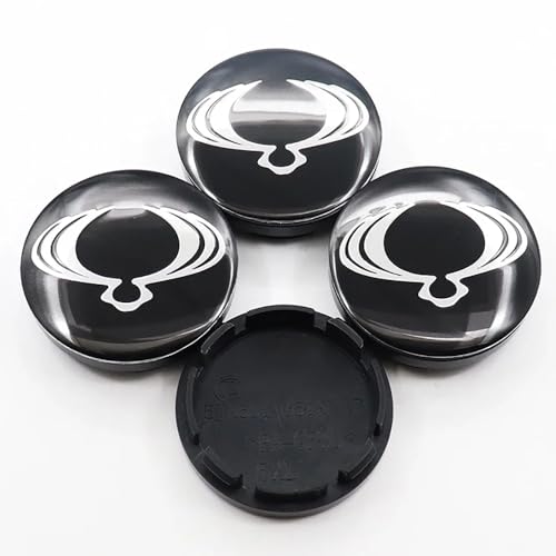 BayDe 4 Stück Acrylic/ABS Auto Radnabenkappen,für SsangYong 56mm Nabendeckel Radnabenabdeckung Felgendeckel Staubdicht Verschleißfest Zubehör von BAYDE