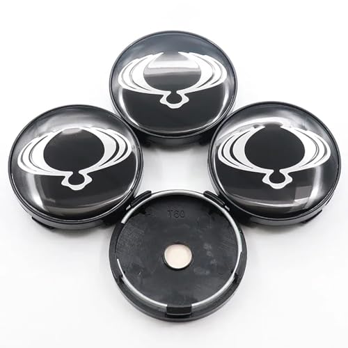 BayDe 4 Stück Acrylic/ABS Auto Radnabenkappen,für SsangYong 60mm Nabendeckel Radnabenabdeckung Felgendeckel Staubdicht Verschleißfest Zubehör von BAYDE