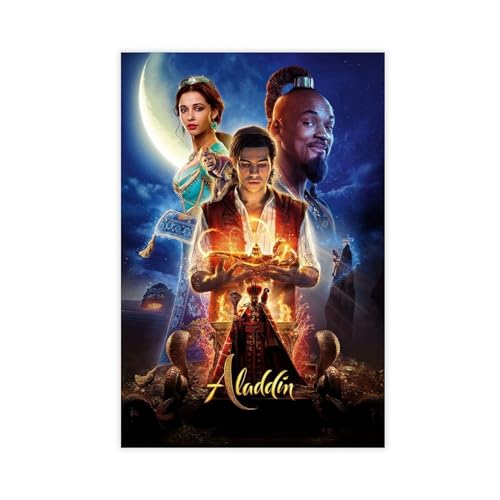 Aladdin – Filmposter auf Leinwand, Poster, Wandkunst, Dekor, Bild, Gemälde für Wohnzimmer, Schlafzimmer, Dekoration, ungerahmt, 50 x 75 cm von Baydog