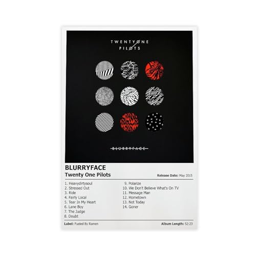 Blurryface – Musikalbum-Poster, Leinwand, Poster, Wandkunst, Dekordruck, Bild, Gemälde für Wohnzimmer, Schlafzimmer, Dekoration, ungerahmt, 30 x 45 cm von Baydog