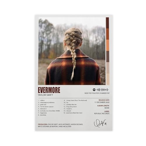 Evermore (2020) Album-Poster, Leinwand, Poster, Wandkunst, Dekor, Bild, Gemälde für Wohnzimmer, Schlafzimmer, Dekoration, ungerahmt, 30 x 45 cm von Baydog