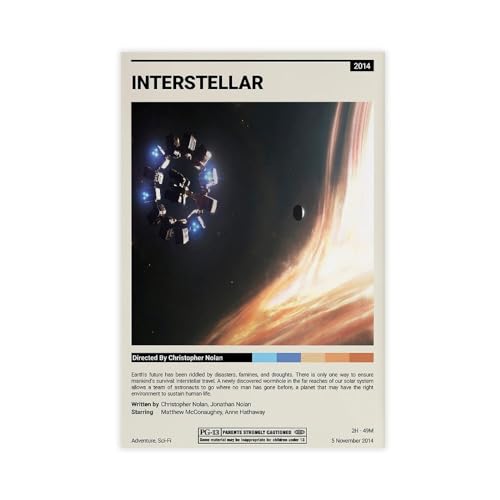 Interstellar – Filmposter auf Leinwand, Poster, Wandkunst, Dekor, Bild, Gemälde für Wohnzimmer, Schlafzimmer, Dekoration, ungerahmt, 20 x 30 cm von Baydog