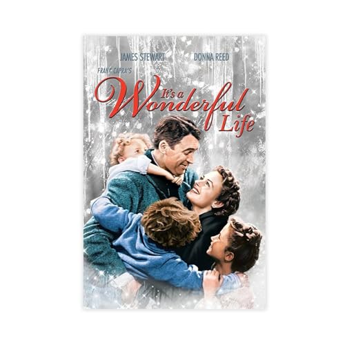 It's A Wonderful Life. - Filmposter auf Leinwand, Poster, Wandkunst, Dekor, Bild, Gemälde für Wohnzimmer, Schlafzimmer, Dekoration, ungerahmt, 30 x 45 cm von Baydog