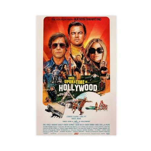 Once upon A Time in Hollywood – Filmposter auf Leinwand, Schlafzimmer, Dekoration, Sport, Landschaft, Büro, Raumdekoration, Geschenk, ungerahmt, 50 x 75 cm von Baydog