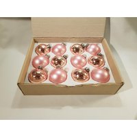 12 X Alte Christbaumkugeln Christbaumschmuck Rtosa Glänzend + Matt Glas von BayernCottage