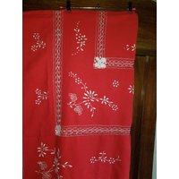 200 X 140 Zauberhafte Tischdecke + 8 Servietten Lochstickerei Bestickt Häkel Elemente von BayernCottage