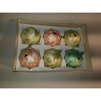 6Er Set Alte Christbaumkugel Christbaumschmuck Pastell Farben Marmoriert von BayernCottage