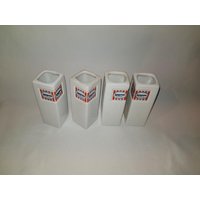 Langnese Eiskrem Vase Tischvase 50Er 60Er Jahre Viereckig Mit Logo 12 cm von BayernCottage