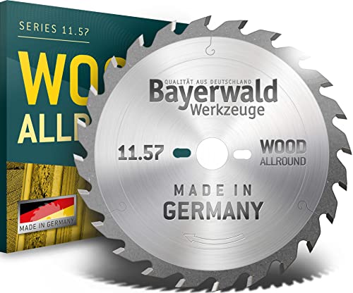Bayerwald - HM Kreissägeblatt - Ø 160 mm x 1,8 mm x 20 mm | Wechselzahn (24 Zähne) | Nebenlöcher: MS 55 + KSP 55 F + KSS 400 + PSS 3100 SE + MT 55 cc | geringe Schnittbreite, ideal für Akku-Kreissägen von Bayerwald Werkzeuge