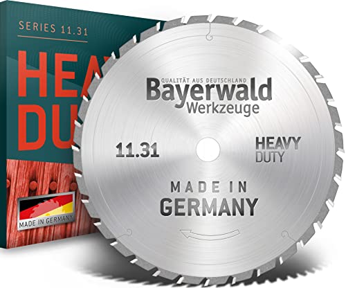 Bayerwald - HM Kreissägeblatt - Ø 160 mm x 3 mm x 20 mm | Flachzahn mit Fase (12 Zähne) | Nebenlöcher: 2/6/32 |"NAGELFEST" für extremen Einsatz auf Baustellen von Bayerwald Werkzeuge