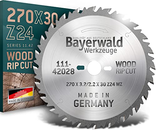 Bayerwald - HM Kreissägeblatt - Ø 270 mm x 3,2 mm x 30 mm | Wechselzahn (24 Zähne) | grobe, schnelle Zuschnitte - Brennholz & Holzwerkstoffe | mit Kombinebenlöchern von Bayerwald Werkzeuge