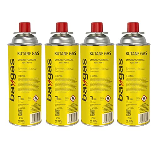 Butangas 227g 520ml Gaskartusche Campinggas Gas Campingkocher Bunsenbrenner (2 Stück) von Baygas