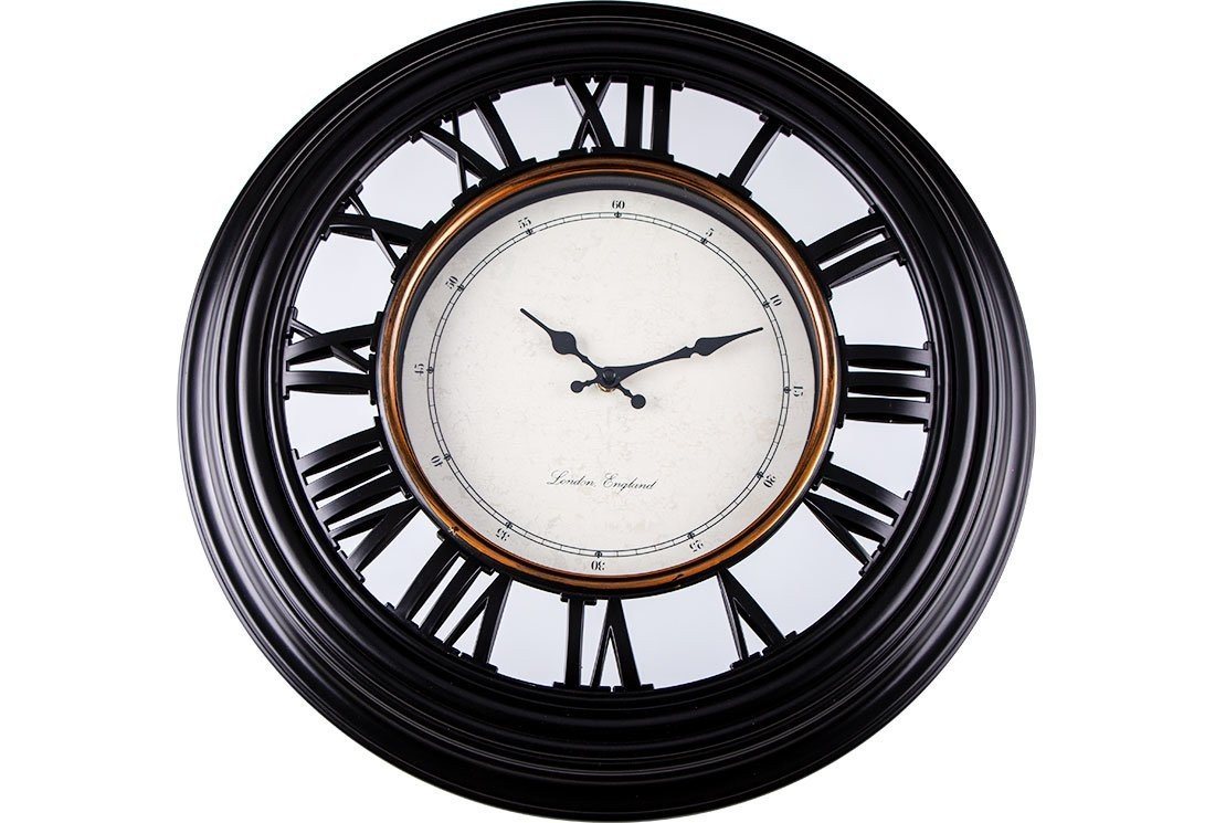 Bayimpex Wanduhr Wanduhr Dekouhr Nostalgie Römische Zahlen 49x49 cm Schwarz XXL von Bayimpex