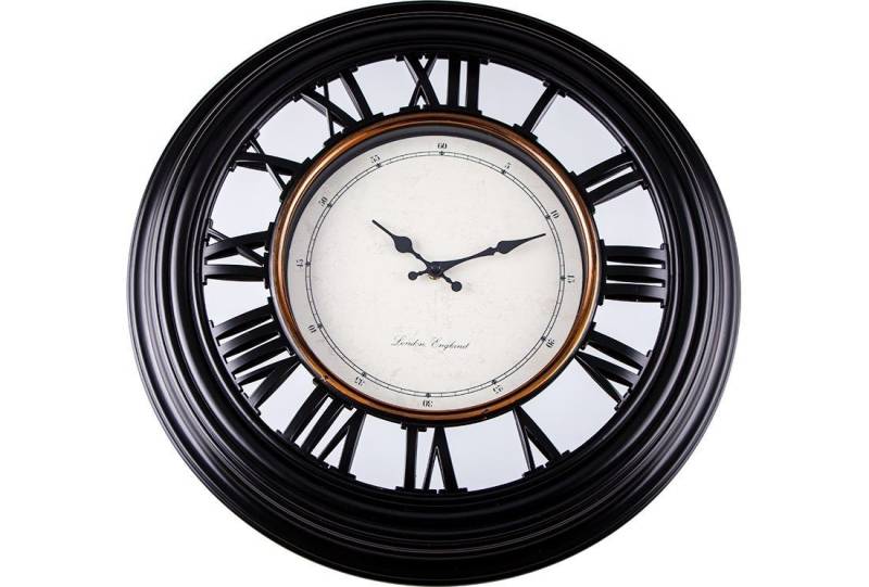 Bayimpex Wanduhr Wanduhr Dekouhr Nostalgie Römische Zahlen 49x49 cm Schwarz XXL von Bayimpex