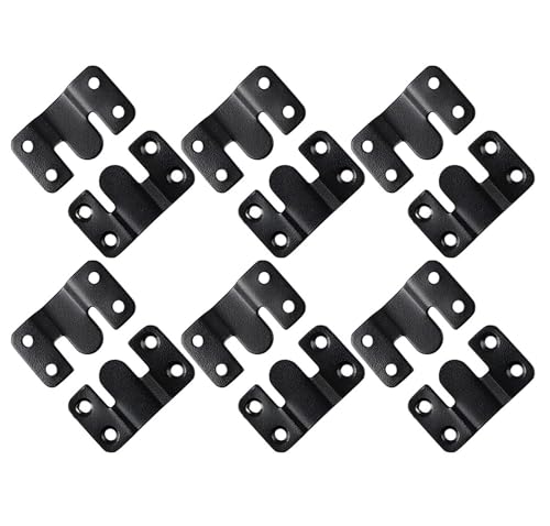 10 Paar Möbel Steckverbinder - Schwarz | 54x30 mm Couchverbinder | Sofa Schnapp-Verbinder | Einhänge-Verbinder | Polster-Möbel Beschlag [ineinandergreifend] - Bilderrahmen Halterung Befestigung Wand von Bayli