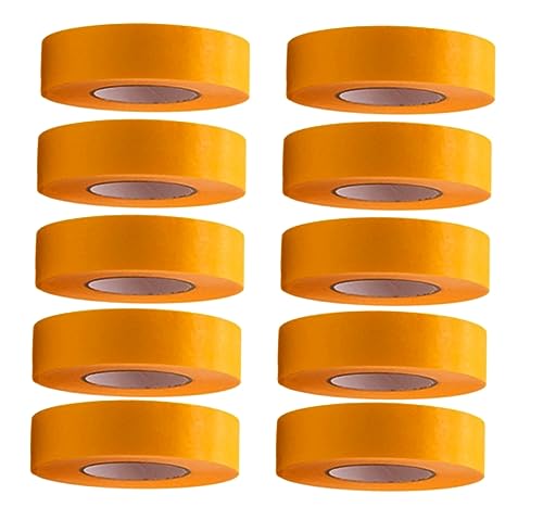 10 Rollen Profi Goldband Klebeband 50 m x 24 mm - Malerband Gold Kreppband - Abdeckband für Maler und Lackierer - Krepp für Innen und Außen - Malerkrepp - Vielseitiges Klebeband für Malerarbeiten von Bayli