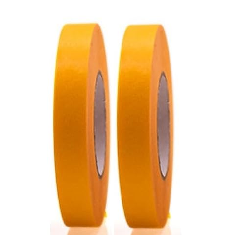 2 Rollen Profi Goldband Klebeband 50 m x 20 mm - Malerband Gold Kreppband - Abdeckband für Maler und Lackierer - Krepp für Innen und Außen - Malerkrepp - Vielseitiges Klebeband für Malerarbeiten von Bayli
