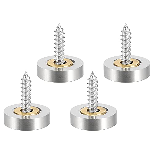 20er Set Spiegel Schrauben mit Kappen | 16mm Zierschrauben mit Abdeckkappe | Kupfer Spiegelnägel [Farbe - silber] - Spiegelkappe | Badezimmer Dekorativ Schrauben | Befestigungsschrauben für Spiegel von Bayli