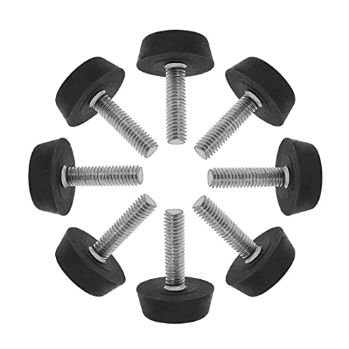24 x Möbelfüße verstellbar schwarz M6 | Nivellierfüße Bodenschutz | Regulierschraube | Möbelgleiter drehbar - Gewindegleiter | Stellschraube | Verstellschraube | Stellschrauben | Ø 21mm - Höhe 25mm von Bayli