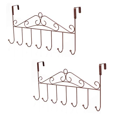 2er Set - 42,5cm Türgarderobe Metall für Montage über der Tür | Kleiderhaken mit 7 Haken | Türhakenleiste Farbe: braun | Garderobenhaken Türleiste | Kleiderhalter | Türhängeleiste ohne Bohren 2er Set - 42,5cm Türgarderobe Metall für Montage über der Tür | Kleiderhaken mit 7 Haken | Türhakenleiste Farbe: braun | Garderobenhaken Türleiste | Kleiderhalter | Türhängeleiste ohne Bohren von Bayli