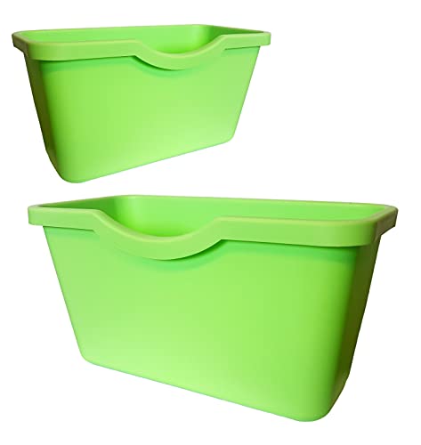2er Set Hänge Eimer für die Schranktür - Mülleimer Hängend Tür | Abfalleimer für Bio Müll | Multifunktionsbox zum Einhängen | Abfallsammler für die Küche | Abfall Korb | Groß + Klein - Farbe [grün] von Bayli