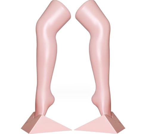 2er Set Strumpfbein für die Präsentation von Strümpfen und Socken, Dekobein - Weiblich, 56 cm Dekofuß mit Ständer, Schaufensterpuppe - weiblicher Bein in lebensechter Form, Sockenbein in Hautfarbe von Bayli