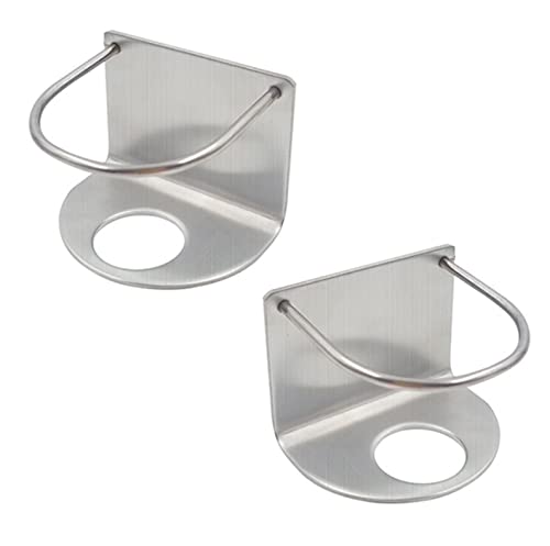 2er Set Zahnpastahalter Wand [ohne Bohren] - manueller Zahnpastaspender [selbstklebend] für Badezimmer | Wandmontage | 50 x 45 mm Halterung für Zahnpasta [Silber] aus Edelstahl | Bad Accessoires von Bayli