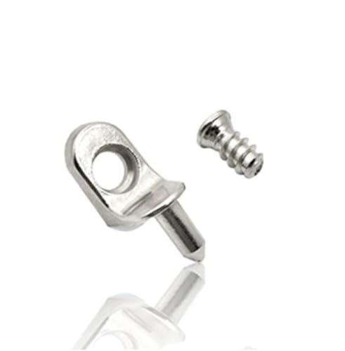 36x Winkelbodenträger | L-Form Bodenträger 5mm mit Schraube & Zapfen für Einlegeböden | Regalstifte vernickelt aus Metall | Einlegeboden Halter | Stahlwinkelstütze - Möbelbodenträger Set zum Schrauben von Bayli