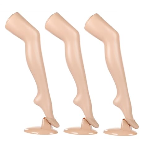 3er Set - Strumpfbein für die Präsentation von Strümpfen und Socken, 3 Stück Dekobein - Weiblich, 74 cm Dekofuß mit Ständer, Schaufensterpuppe - Bein mit lebensechten Form, Sockenbein in Hautfarbe von Bayli