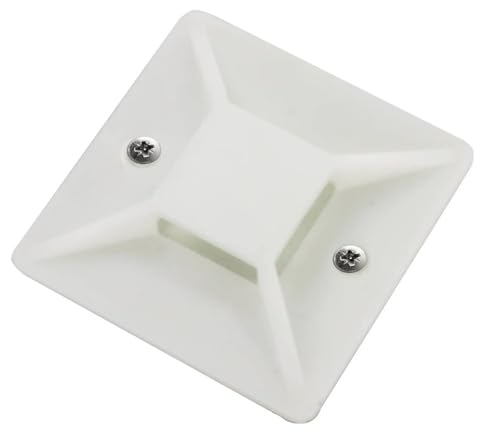40er Set Klebesockel für Kabelbinder Weiß 18 x 18 mm - 40 Stück Befestigungssockel Selbstklebend und mit zwei Schraubstellen | Kabelschelle Klebepads | Kabelbinderhalter | Montagesockel Set von Bayli