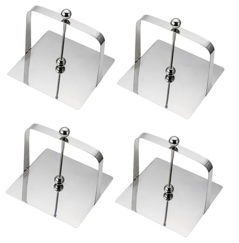 4er Set Serviettenhalter aus Edelstahl | 4-Stück Serviettenhalter mit Gewicht | 13,4 x12 x 13,4cm Serviettenständer mit Beschwerer | Serviettenspender - Serviettenbox | massiver Tischserviettenhalter von Bayli