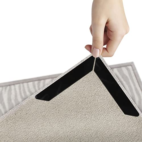 8-teiliges Set Teppich Greifer anti-rutsch inkl. 8x Klebestreifen | wiederverwendbare Anti-Rutsch Unterlage für Teppiche | Teppichmatte Aufkleber | Teppichstopper | Rutschschutz | starke Teppichhalter von Bayli