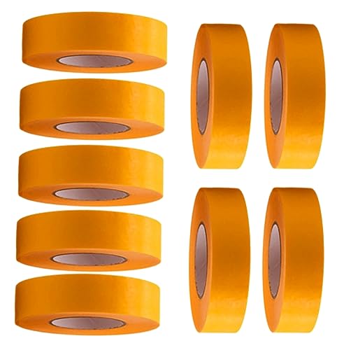 9 Rollen Profi Goldband Klebeband 50 m x 24 mm - Malerband Gold Kreppband - Abdeckband für Maler und Lackierer - Krepp für Innen und Außen - Malerkrepp - Vielseitiges Klebeband für Malerarbeiten von Bayli