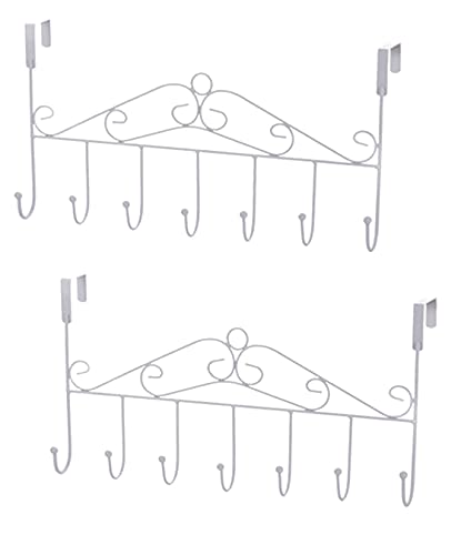 B-WARE - 2er Set 42,5cm Türgarderobe Metall für Montage über der Tür | Kleiderhaken mit 7 Haken | Türhakenleiste Farbe: weiß | Garderobenhaken Türleiste | Kleiderhalter | Türhängeleiste ohne Bohren B-WARE - 2er Set 42,5cm Türgarderobe Metall für Montage über der Tür | Kleiderhaken mit 7 Haken | Türhakenleiste Farbe: weiß | Garderobenhaken Türleiste | Kleiderhalter | Türhängeleiste ohne Bohren von Bayli