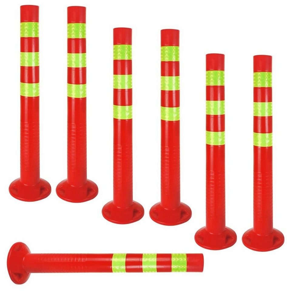 BAYLI Garage 7er Set - Sperrpfosten [Höhe-68cm] - Absperrpfosten Kunststoff reflekt von Bayli
