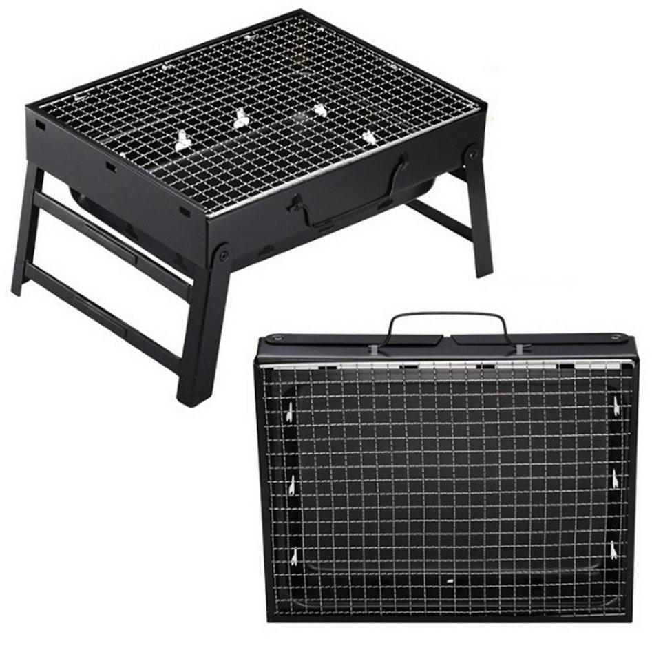 BAYLI Holzkohlegrill 2er Set Holzkohlegrill Tragbar, 35x27x20 cm Klappgrill, tragbarer von Bayli