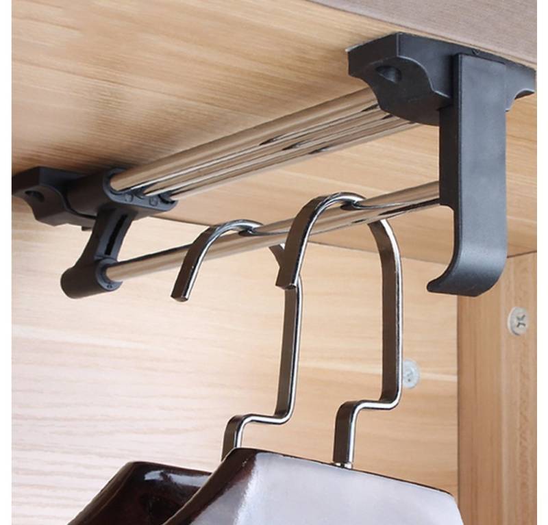 BAYLI Kleiderstange 6er Set Kleiderbügelhalter ausziehbar 30-52 cm, ausziehbare Kleidersta BAYLI Kleiderstange 6er Set Kleiderbügelhalter ausziehbar 30-52 cm, ausziehbare Kleidersta von BAYLI