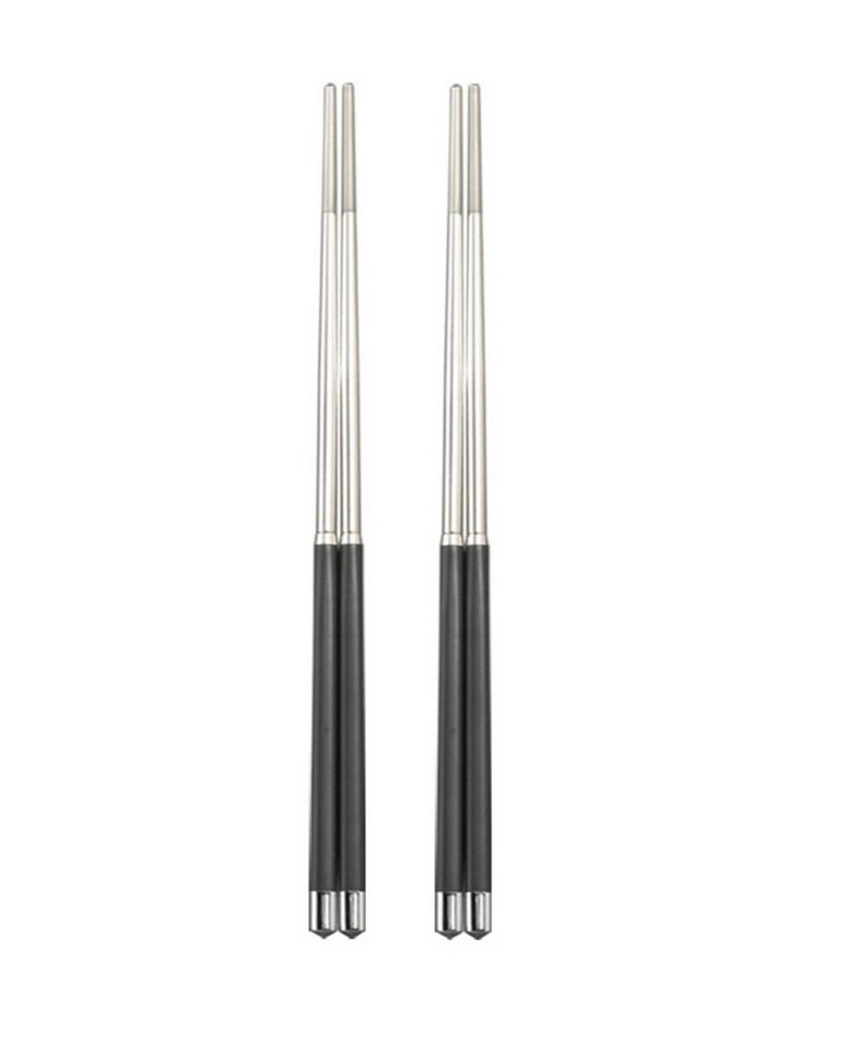 BAYLI Pizzaschneider 2 Paar Chinesische Essstäbchen Set aus Edelstahl, edle Sushi Stäbchen von Bayli