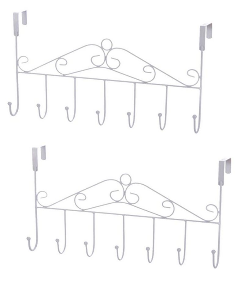 BAYLI Türgarderobe 2er Set 42,5cm Türgarderobe Metall für Montage über der Tür, Kleiderh von Bayli